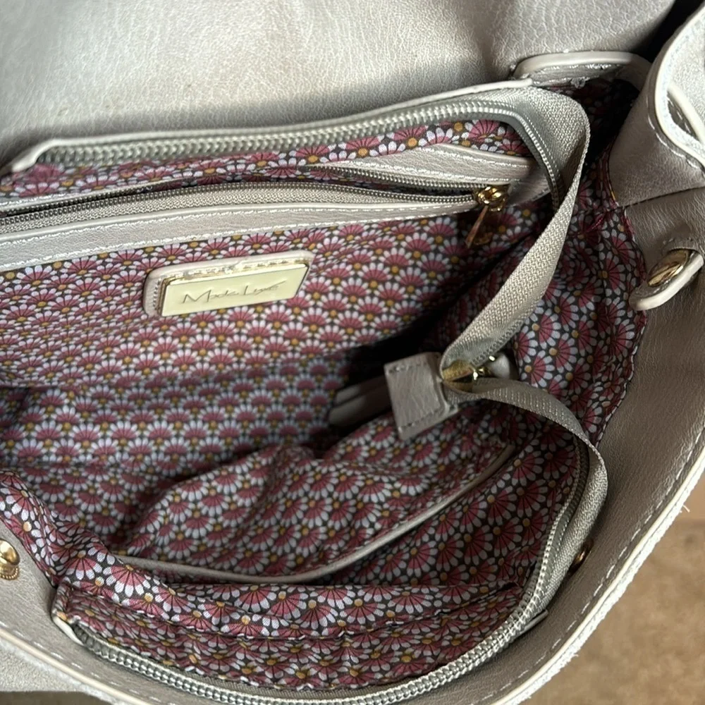 Moda Luxe Antoinette Gray Backpack Purse Gold Hardware Convertible Handbag